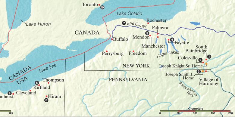 The New York, Pennsylvania, and Ohio Area of the USA