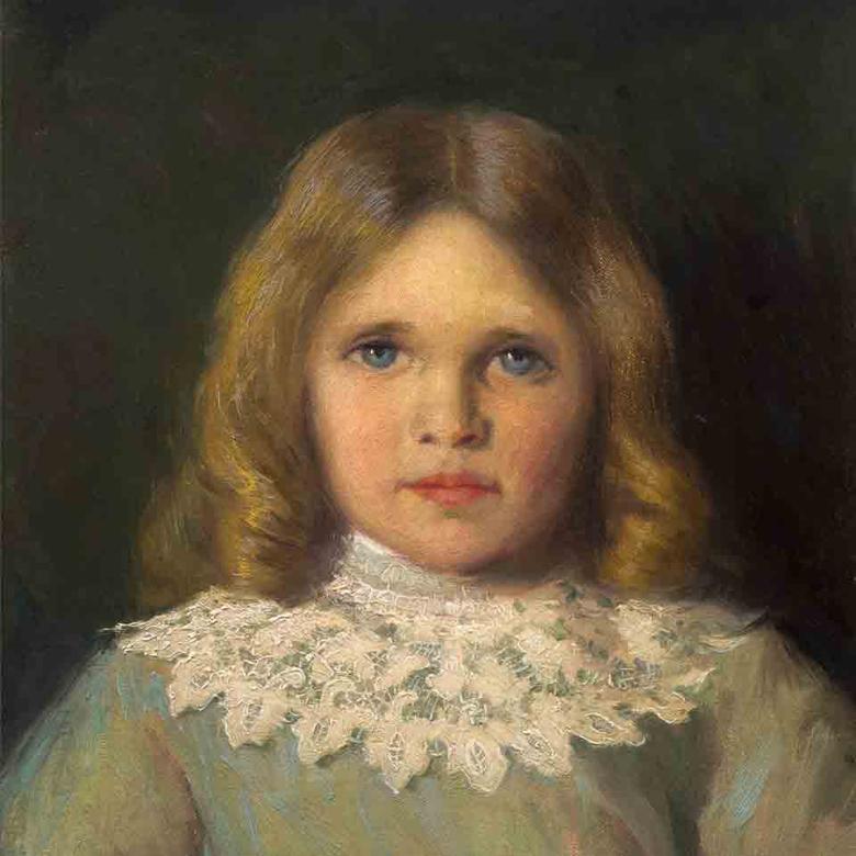 Portrait of June Rose Harwood with a Lace Collar