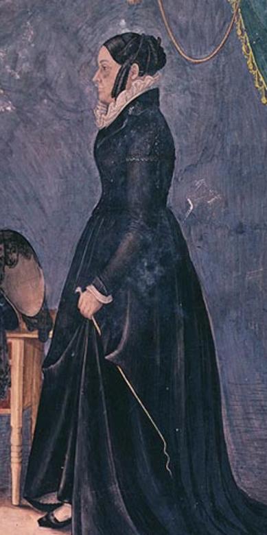 Emma Smith in a Dark Riding Dress