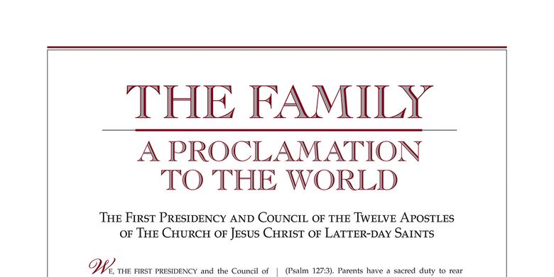 La Familia: Una Proclamación para el Mundo