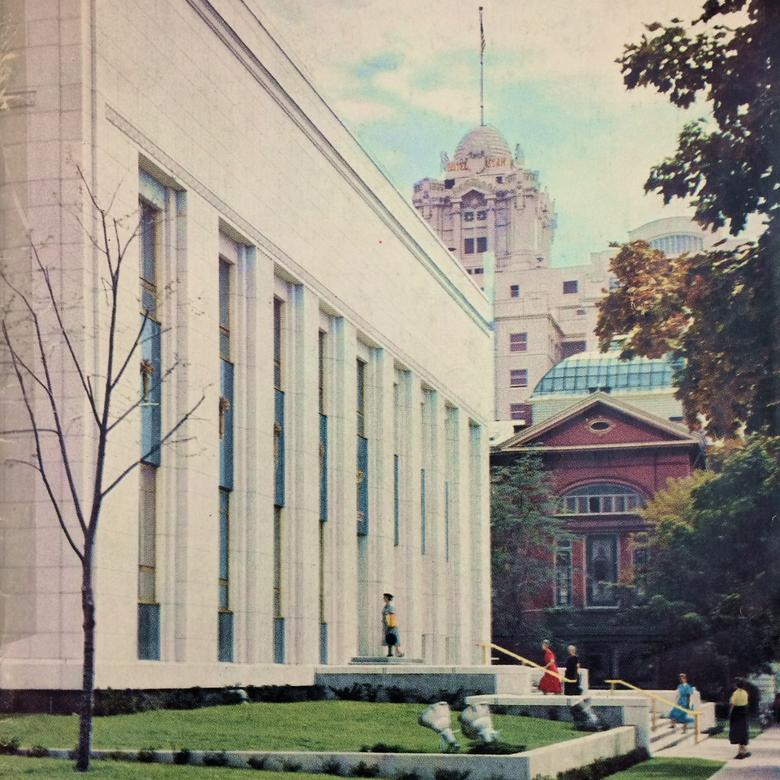 Cover of the December 1956 Relief Society Magazine picturing the new building