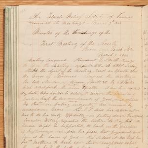 The Nauvoo Relief Society met four times in 1844, twice on March 9 and twice on March 16. (Church History Library, Salt Lake City. Photograph by Welden C. Andersen.)