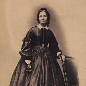 1866. Celebrated poet Eliza R. Snow posed for this photo two years before her husband, Brigham Young, commissioned her to assist in organizing local branches of the Relief Society. Photograph by the studio of Savage and Ottinger. (Church History Library, Salt Lake City.)