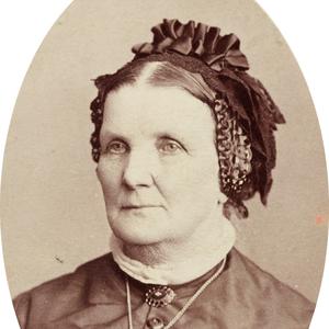 Circa 1885. While serving as president of the Salt Lake City Fourteenth Ward Relief Society, and at Brigham Young’s urging, Mary Isabella Horne called together a dozen presidents of local ward Relief Societies to form a Ladies’ Cooperative Retrenchment Society. Photograph by Charles R. Savage. (Church History Library, Salt Lake City.)