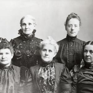 Aurelia Spencer Rogers (rear left) first expressed the idea of establishing a church organization for children. She is seen here with (clockwise from Rogers) May Anderson, Josephine R. West, Louie B. Felt, and Lillie T. Freeze. (Courtesy International Society Daughters of Utah Pioneers, Salt Lake City.)