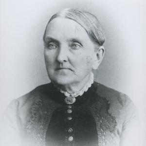 Circa 1889. Widowed at the age of thirty-six, Belinda Pratt earned a living taking in boarders and teaching school. Her diary made frequent reference to the developing Relief Society organization.  Photograph by Fox and Symons. (Church History Library, Salt Lake City.)