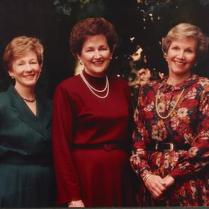 1994. The goal of Beckham’s presidency, which served from 1992 to 1997, was to help “every young woman to become a righteous, problem-solving woman of faith.” Parkin later served as the Relief Society general president from 2002 to 2007. Pictured here, left to right, are Pearce, Beckham, and Parkin.