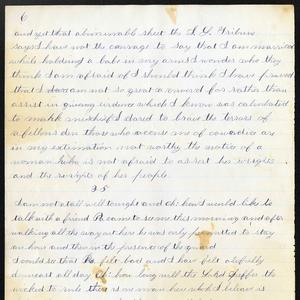 Excerpt from 24 May 1883 entry: “I wonder whom they think I am afraid of. I should think I have proved that I am not so great a coward for rather than assist in giving evidence which I knew was calculated to make mischief, I dared to brave the terrors of a felon’s den.” A transcript of the complete journal entry is <a href="/belle-harris/1883/1883-05?lang=eng#title8">available here</a>. (Church History Library, Salt Lake City.)