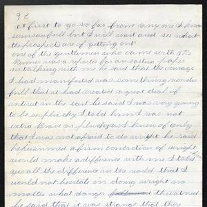 Excerpt from 1 July 1883 entry: “One of the gentlemen who came with Mr Kenner was a reporter for an eastern paper in talking with me he said that the courage I had manifested was somthing wonder full that it had created a great deal of interest in the east.” A transcript of the complete journal entry is <a href="/belle-harris/1883/1883-07?lang=eng#title2">available here</a>. (Church History Library, Salt Lake City.)