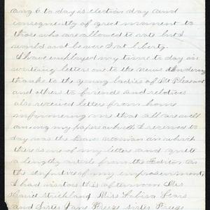 Excerpt from 6 August 1883 entry: “I had visitors this afternoon: Mrs. Harriet Strickland and Miss Labisa Lears and Sister Jane Freeze. Sister Freeze brought me a paper with an article from a Gentile lady of New York on my case, in which she is kind in my praise and appeals to all ladies to wield their pens in my defense.” A transcript of the complete journal entry is <a href="/belle-harris/1883/1883-08?lang=eng#title7">available here</a>. (Church History Library, Salt Lake City.)