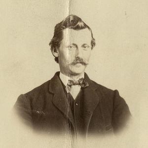 Clarence Merrill is shown in this photo dated 1874, about three years before meeting Belle Harris. She was sixteen years old when they met, while he was thirty-six and already married to two women. Harris and Merrill married in 1877 and had two sons together before divorcing in 1883. Photograph by James Fennemore. (PH 8004, Church History Library, Salt Lake City.)