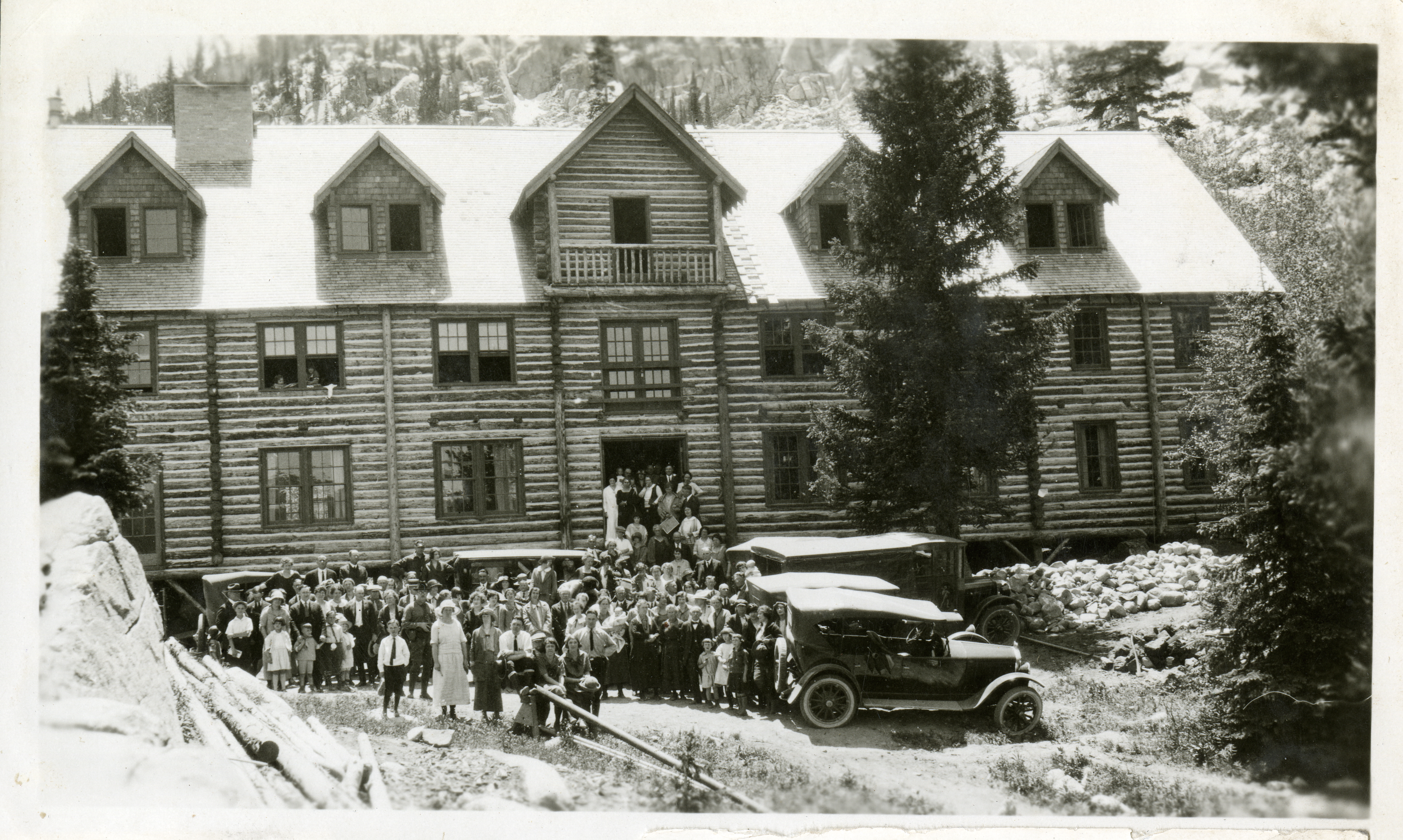 <strong>Brighton summer home.</strong> 1924. This large, new summer home in Big Cottonwood Canyon, east of Salt Lake City, welcomed its first campers in 1921. It was built through the combined efforts of the Ensign, Liberty, Pioneer, and Salt Lake stakes and was among the first permanent facilities for Latter-day Saint young women’s camps. (Image courtesy Church History Library, Salt Lake City.)