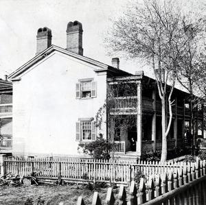 Daniel H. Wells bought the Ezra T. Benson home on the southeast corner of Main Street and South Temple. Five of his families lived here between 1862 and 1889. (PH 2014, Church History Library, Salt Lake City.)