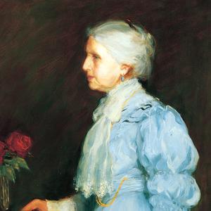 Official Relief Society portrait of Emmeline B. Wells, fifth Relief Society general president. Painting by Lee Greene Richards. (Church History Museum, Salt Lake City.)