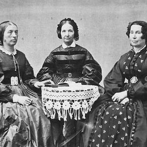 Studio portrait by Savage and Ottinger, circa 1865–1873. Left to right: Elizabeth A. Howard, Eliza R. Snow, and Hannah T. King. (PH 8004, Church History Library, Salt Lake City.)
