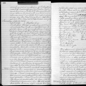 Pages from George F. Richards's journal containing his account of being sustained as an apostle on 8 April 1906. (Church History Library, Salt Lake City.)