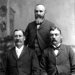 Left to right: Charles L. Anderson. Hugh S. Gowans, and George F. Richards. (PH2396, Church History Library, Salt Lake City.)