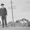 Missionaries standing between Palo Alto and Runnymede California, 1923 May 17