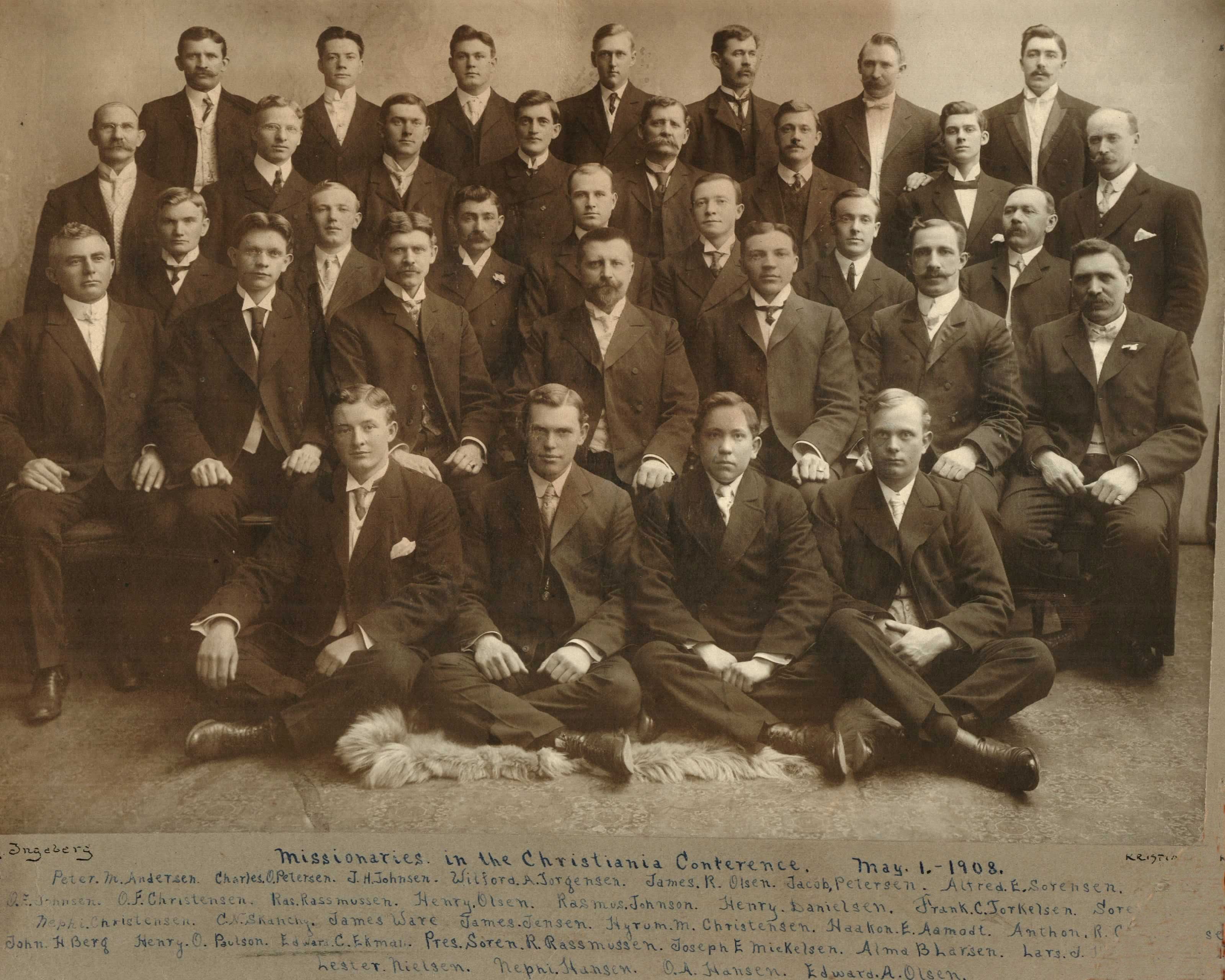 Missionaries in the Christiania Conference, May 1, 1908
