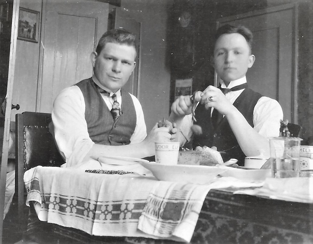 T. B. Harmsen and N. Van Alfen Eating, 1927 May