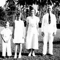 Tingey family ready for church in Samoa
