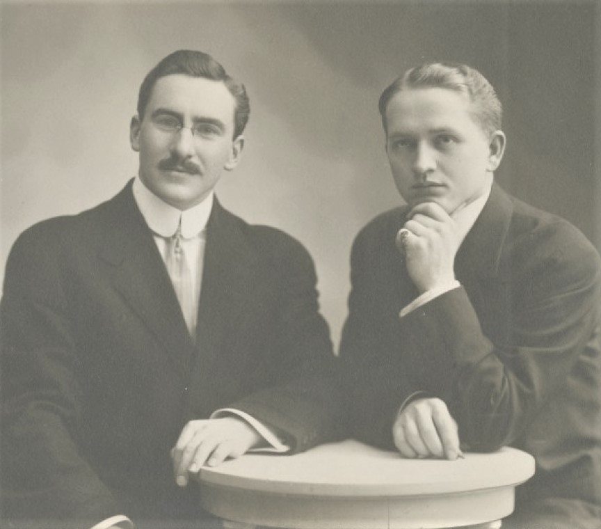Samuel Bringhurst with Orrin Fisher in Germany,  1912