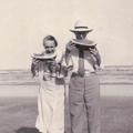 President and Sister Peterson Eating Watermelon