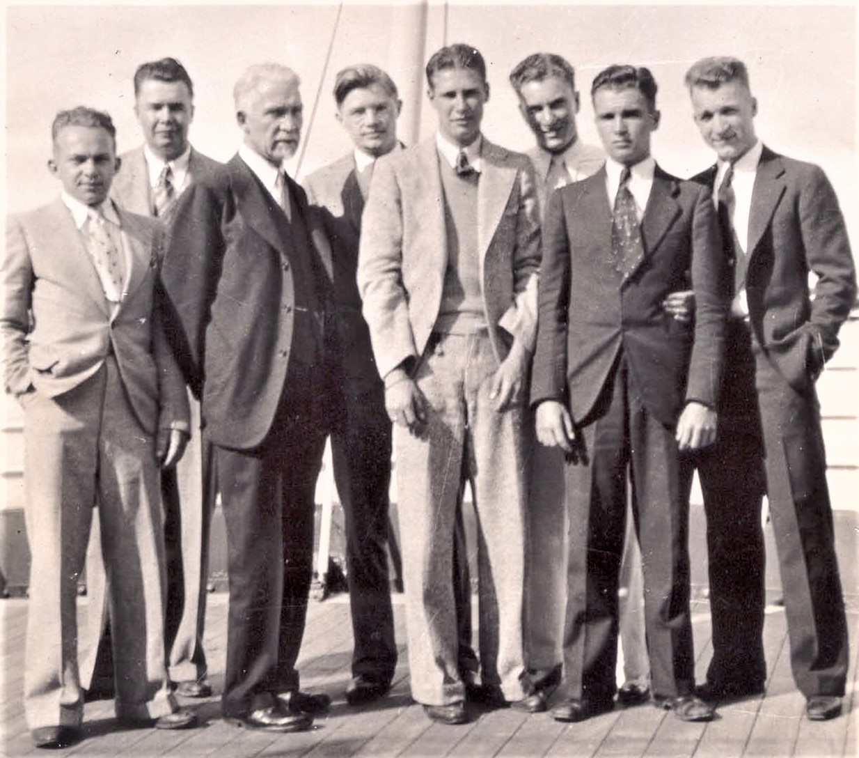 Missionaries on S.S. Monterey before arriving in Honolulu, Between 1933 July – 1936 January