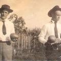 Elders Hyde and Call gathering coconuts in Hawaii on their missions