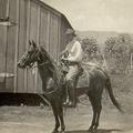 Leland Heywood on horseback, Hawaii