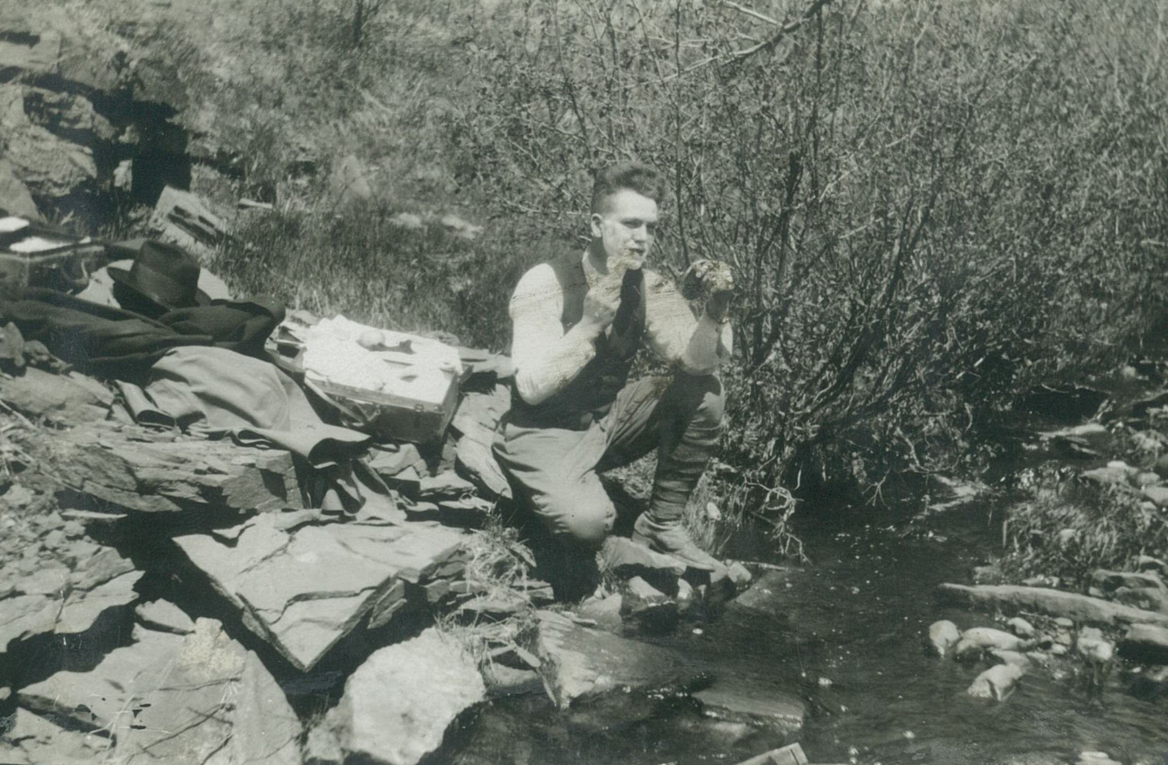 Lavern R Bailey on his mission in Canada, ca 1922