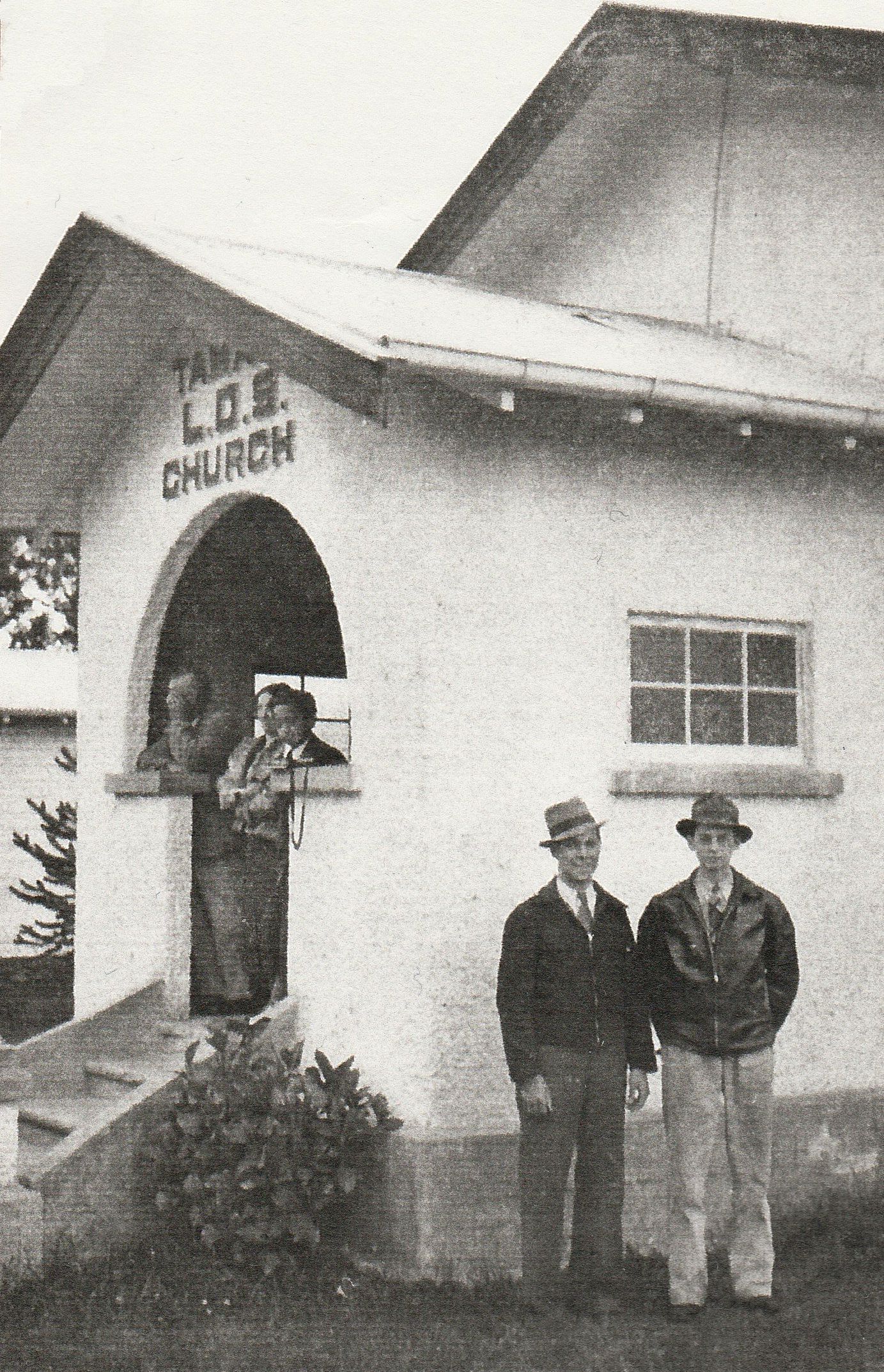 Elders outside the Tahoraiti Chapel