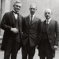 Elder Demoivre Skidmore with David O McKay and Pres. Friedrich Tadje
