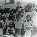 Elsie Winward, teaching school, Tonga Mission